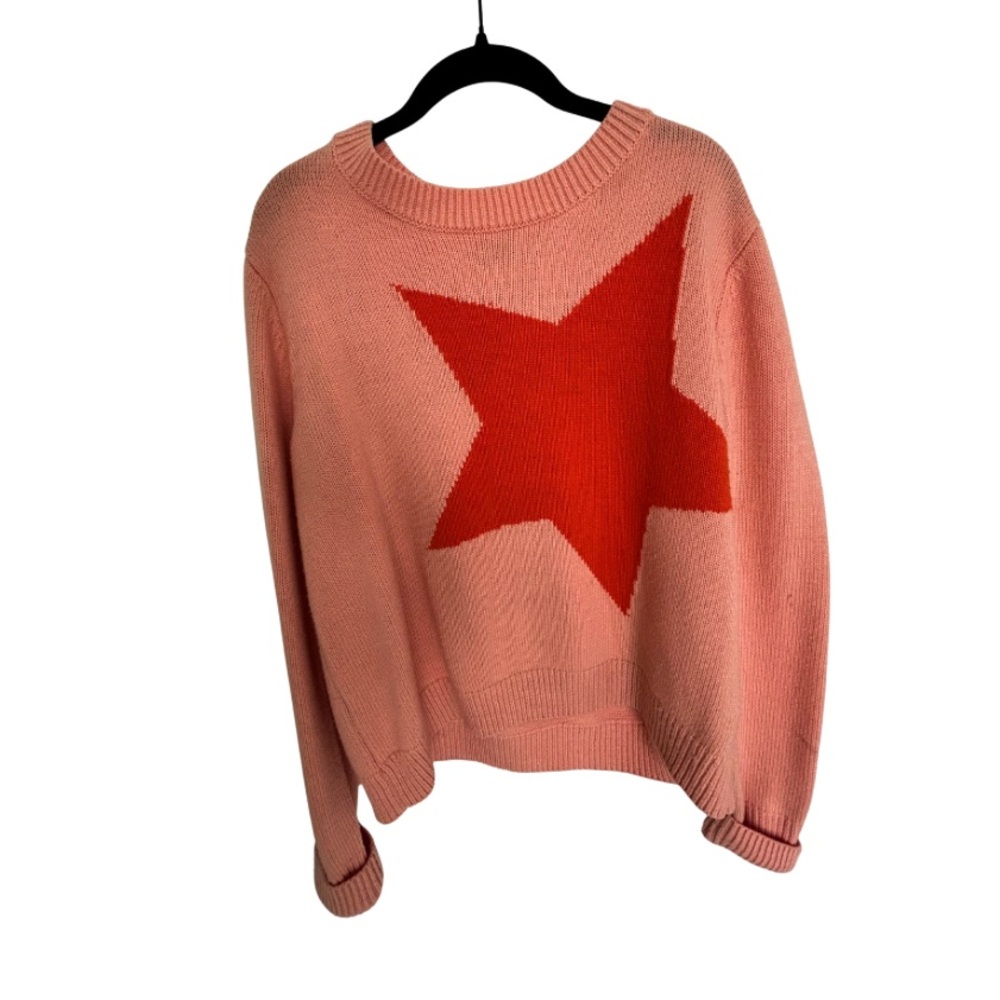 SHEIN Coral Sweater with Red Star